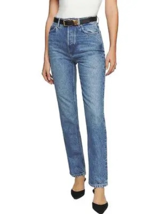 Reformation Jax Stretch High Rise Straight Leg Jeans Size 28